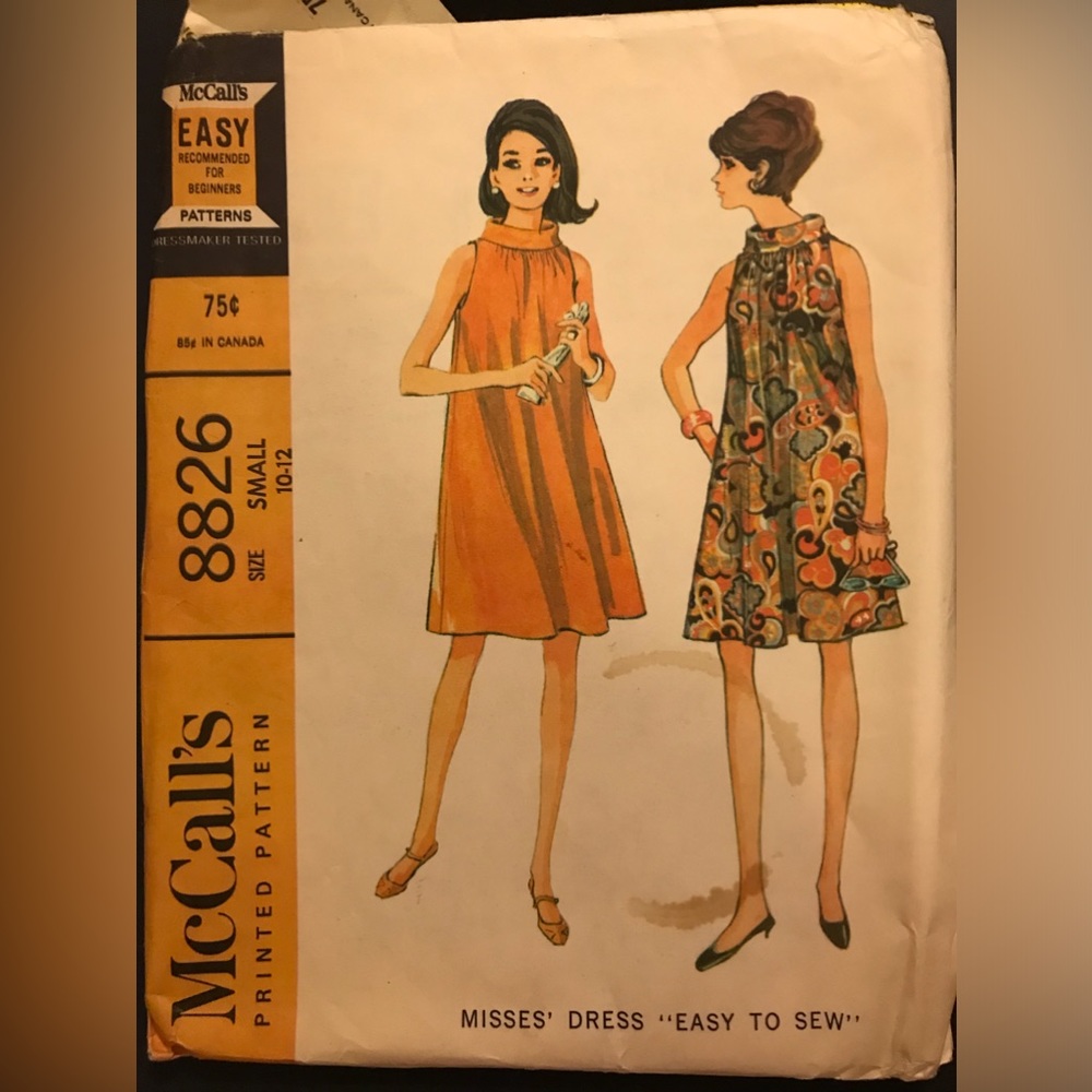 Size 10-12 McCalls Vintage (used) Pattern 8826